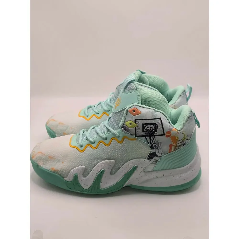 CLIBANG Kids Basketball Shoes Mint White Orange Men's US 8.5/ Women's 10 NWOB